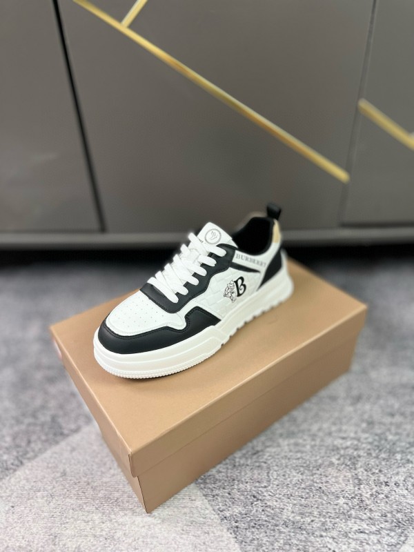 2024 Unisex Burberry Black White Leather Casual Shoes MJ00251
