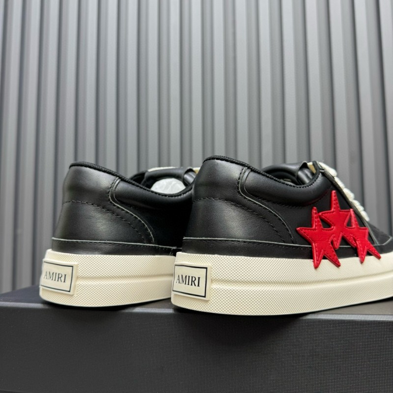 2024 Unisex Amiri Black Red Leather Sneakers MJ00300