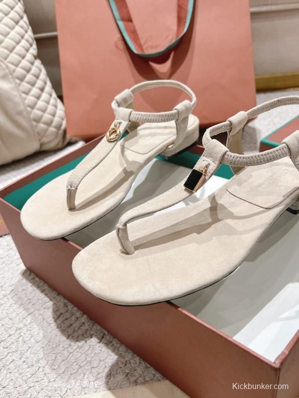 2025 Women LP Beige Suede Sandals LY00360