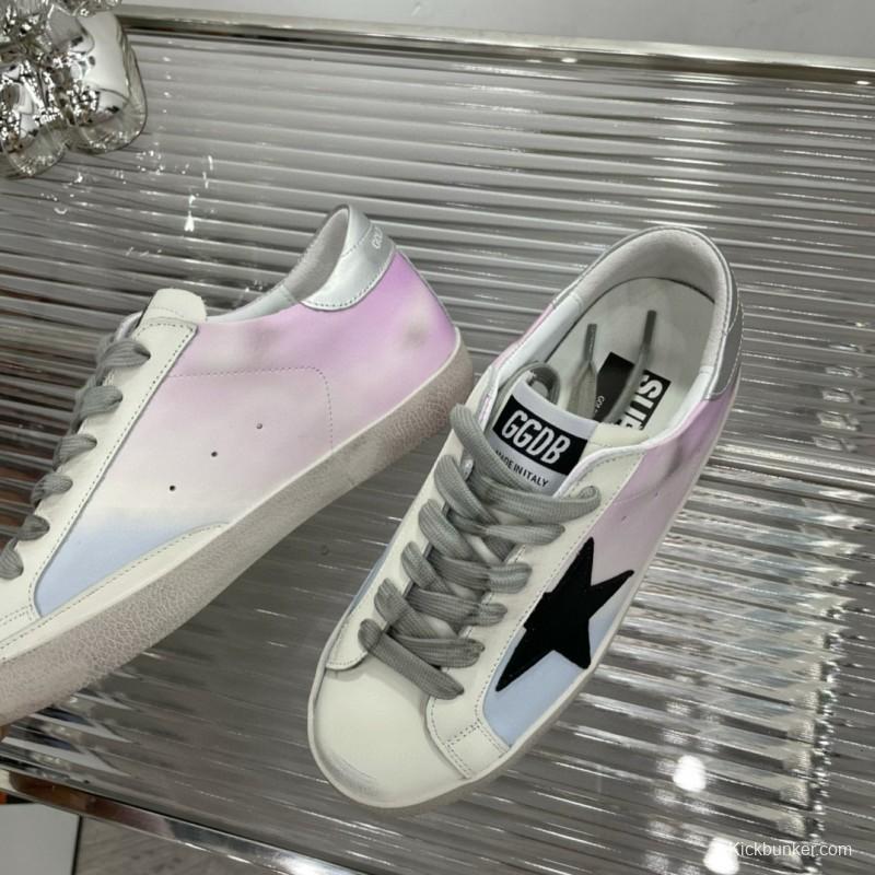 2025 Unisex GGDB White Pink Blue Leather Suede Sneakers
