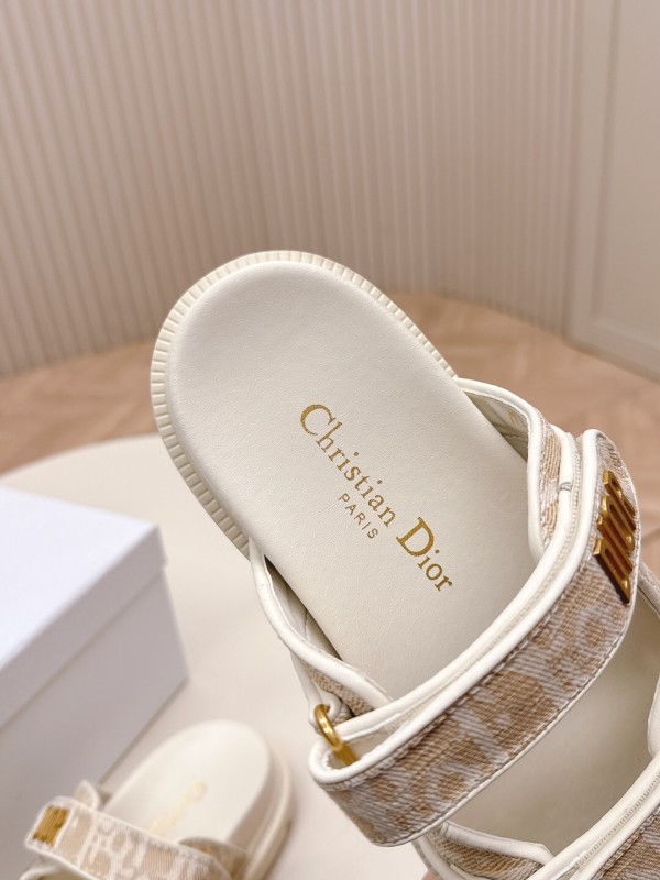 2025 Slippers Dior Beige Fabric Slippers LY
