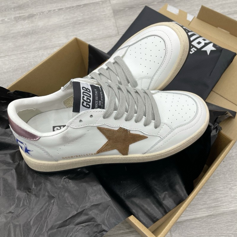 2024 Unisex GGDB White Brown Suede Leather Low Top Sneakers MJ00260