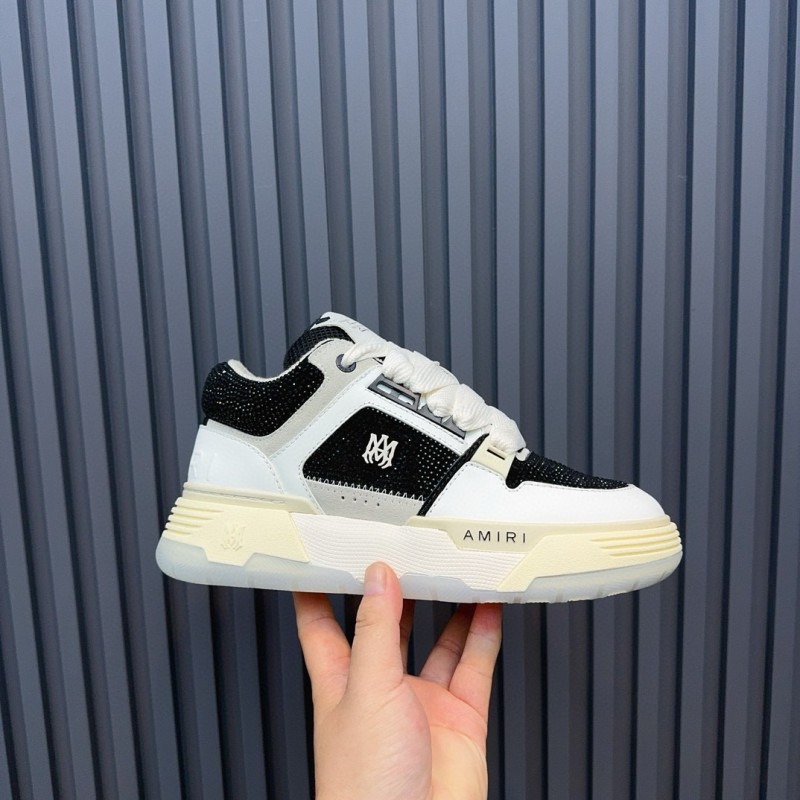 2024 Unisex Amiri Black White Leather Sneakers MJ00410