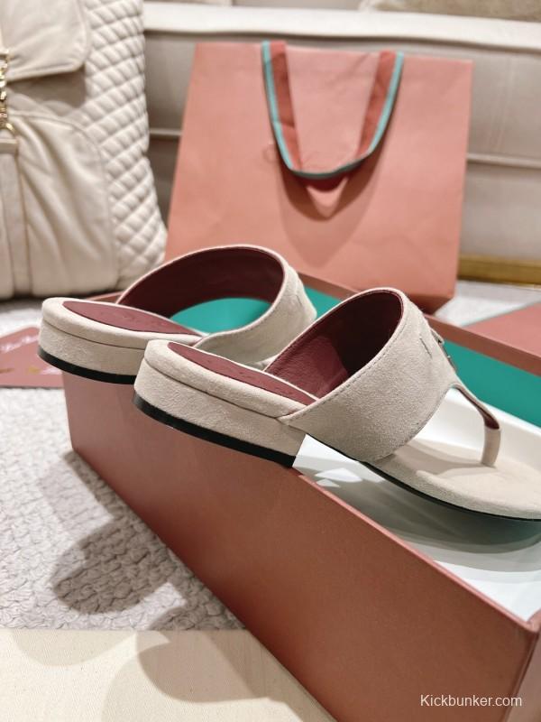 2025 LP Beige Suede Slippers LY00250