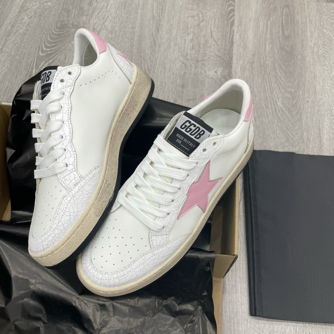 2024 Unisex GGDB White Pink Leather Sneakers MJ00260