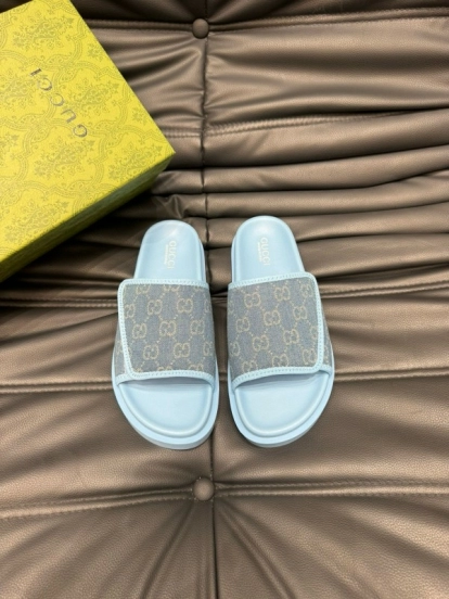 2024 Gucci blue fabric slippers MJ00200