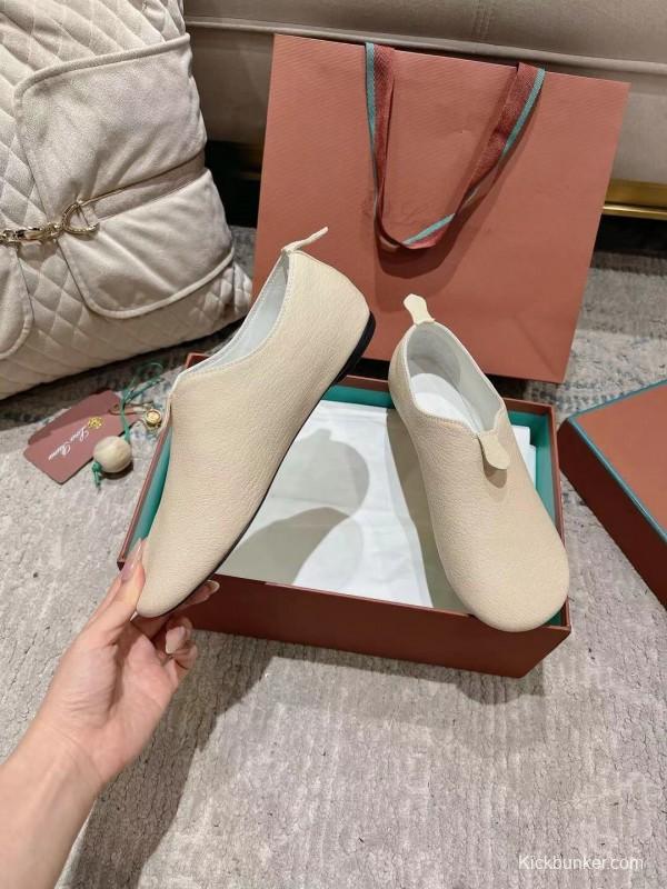 2025 Women LP Light Beige Leather Casual Shoes LY00300