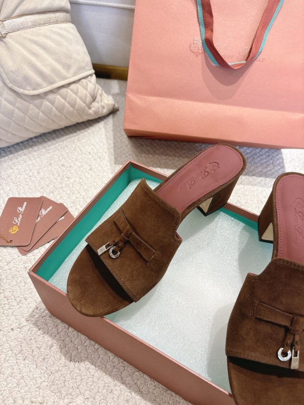 2025 Women LP Brown Suede Mules