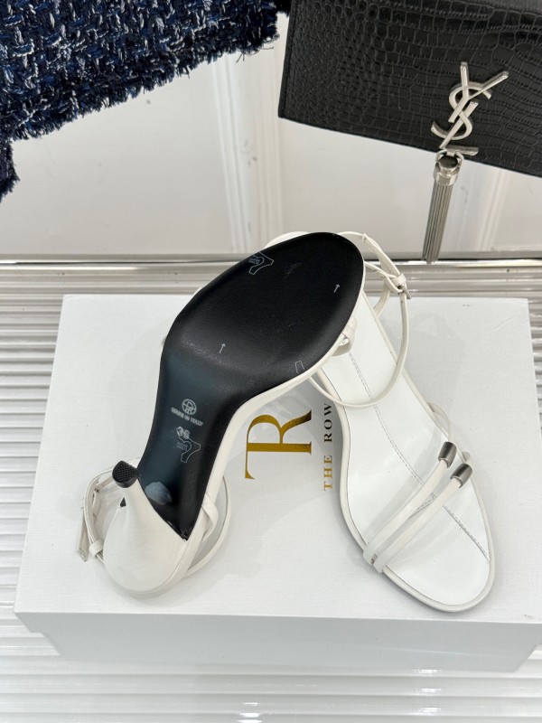 2025 Women Yves Saint Laurent White Leather High Heel Slingback KFY00270