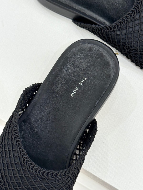 2025 Slippers Unisex The Row Black Mesh LY00360
