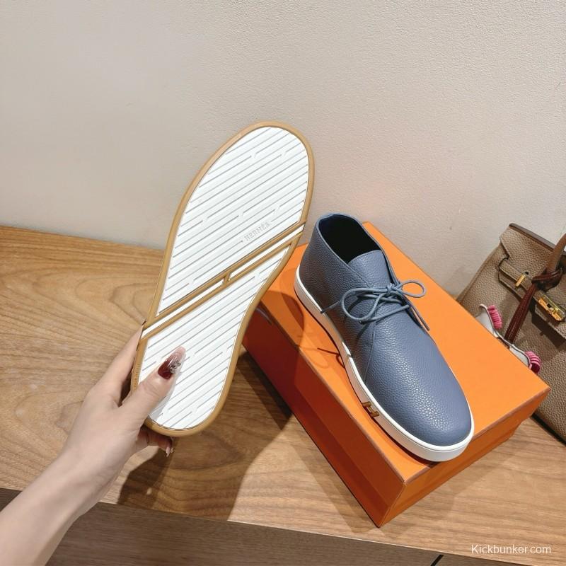 2025 Unisex H Light Blue Leather Sneakers AS00380