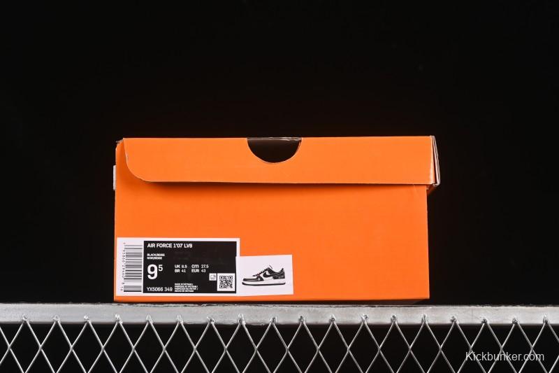 Nike Air Force 1 '07 Low LV Collaboration Black Leather Casual Sneakers - YX5066-349