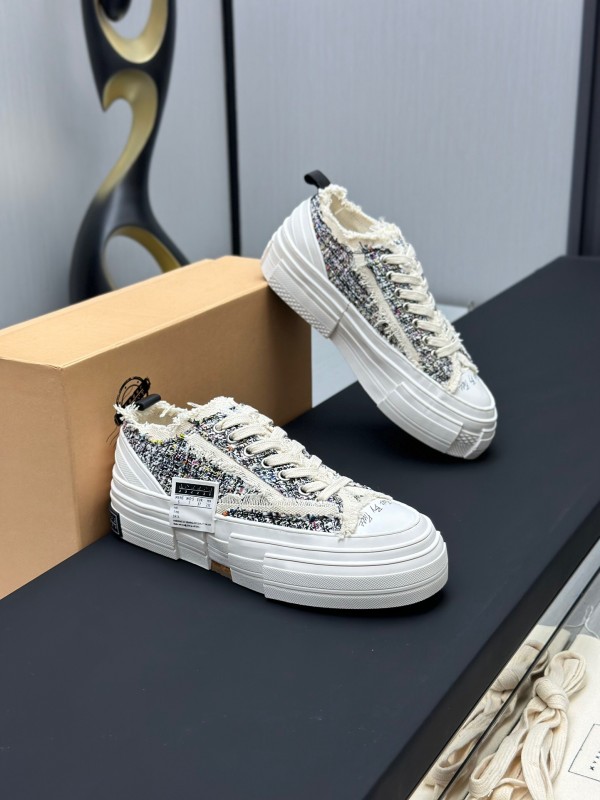 2025 Unisex XVESSEL White Black Canvas Plimsolls Vulcanized AS00260