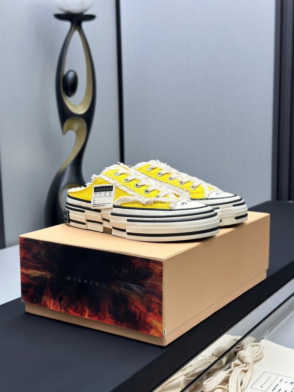 2025 Unisex XVESSEL Yellow White Canvas Plimsolls Vulcanized AS00240