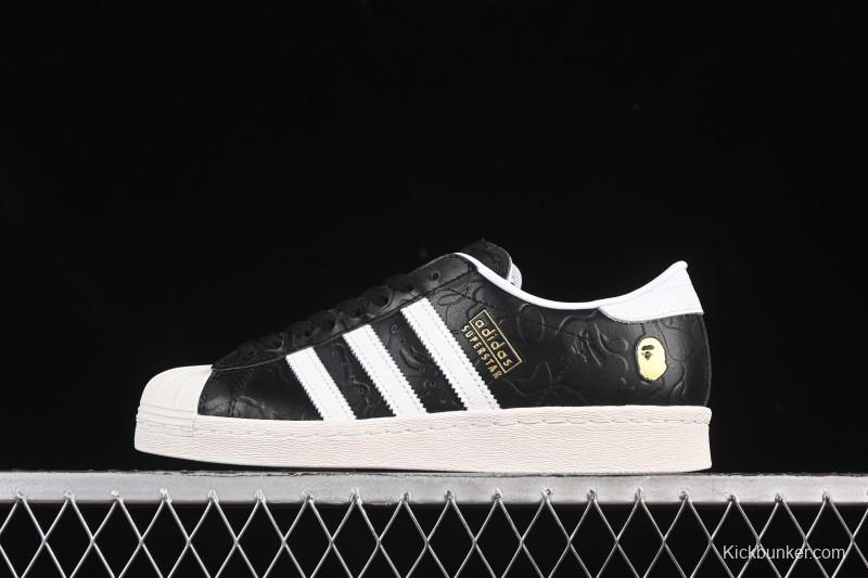 Adidas Bape Superstar Casual Sneakers with Shell Toe Design - JQ3666