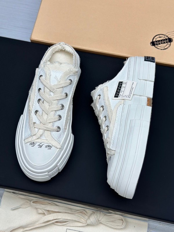 2025 Unisex XVESSEL White Canvas Plimsolls Vulcanized AS00240
