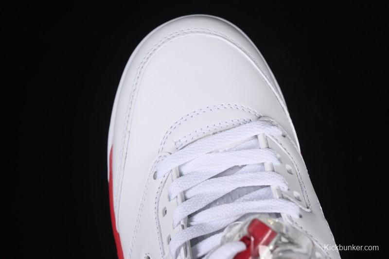 Nike Air Jordan 5 Retro Fire Red Black Tongue Basketball Shoes - HQ7978-101