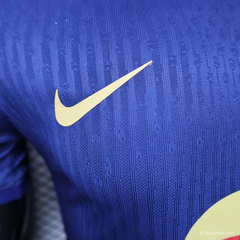 Player Version 25/26 Barcelona Blue with Red and Light Blue Diagonal Stripe Jersey