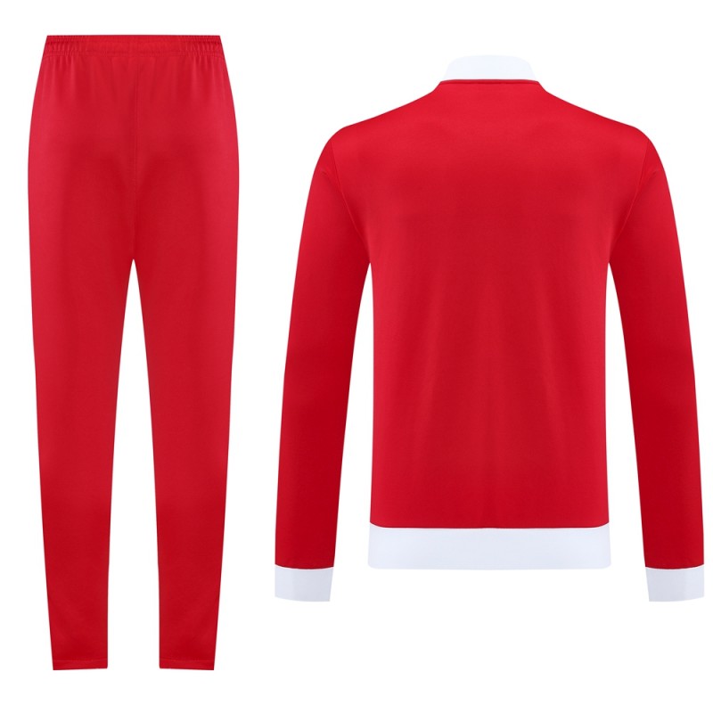2025 Adidas Original Red Full Hoodie Zipper Jacket +Long Pants