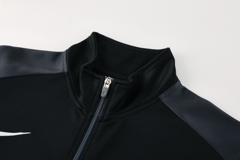 2025 Nike Black/Deep Grey Full Hoodie Zipper Jacket +Long Pants