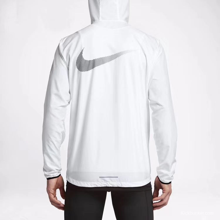 2025 Nike White/Black Full Zipper Hoodie Windbreaker