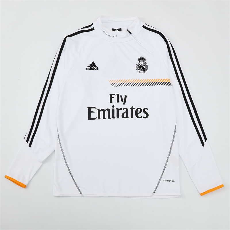 Retro 13/14 Real Madrid White Half Zipper Jacket
