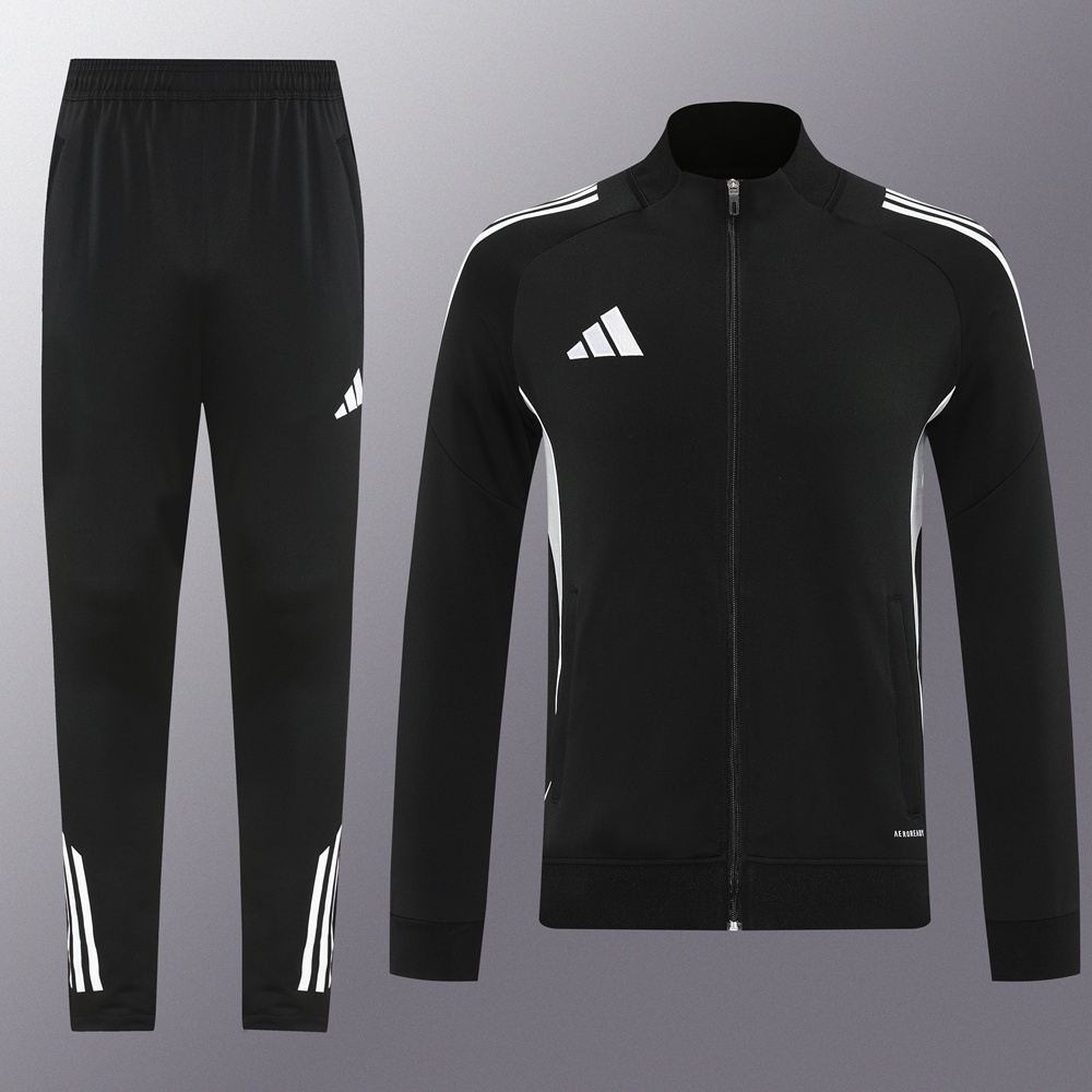 2025 Adidas Black Full Zipper Jacket + Long Pants