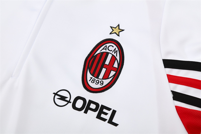 Retro 03/04 AC Milan White Half Zipper Jacket