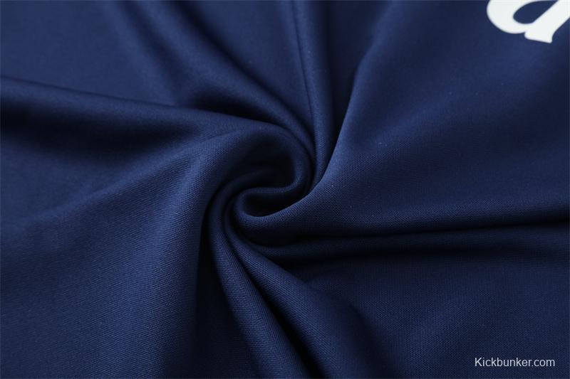 Retro 16/17 Real Madrid Royal Blue Half Zipper Jacket