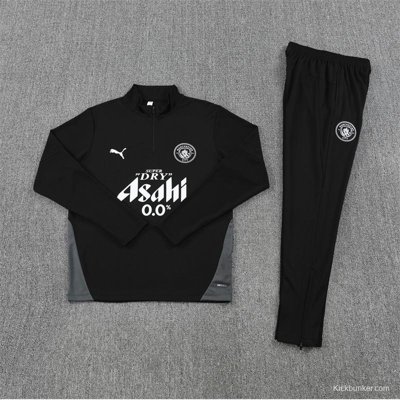 25/26 Manchester City Black Half Zipper Jacket+Long Pants