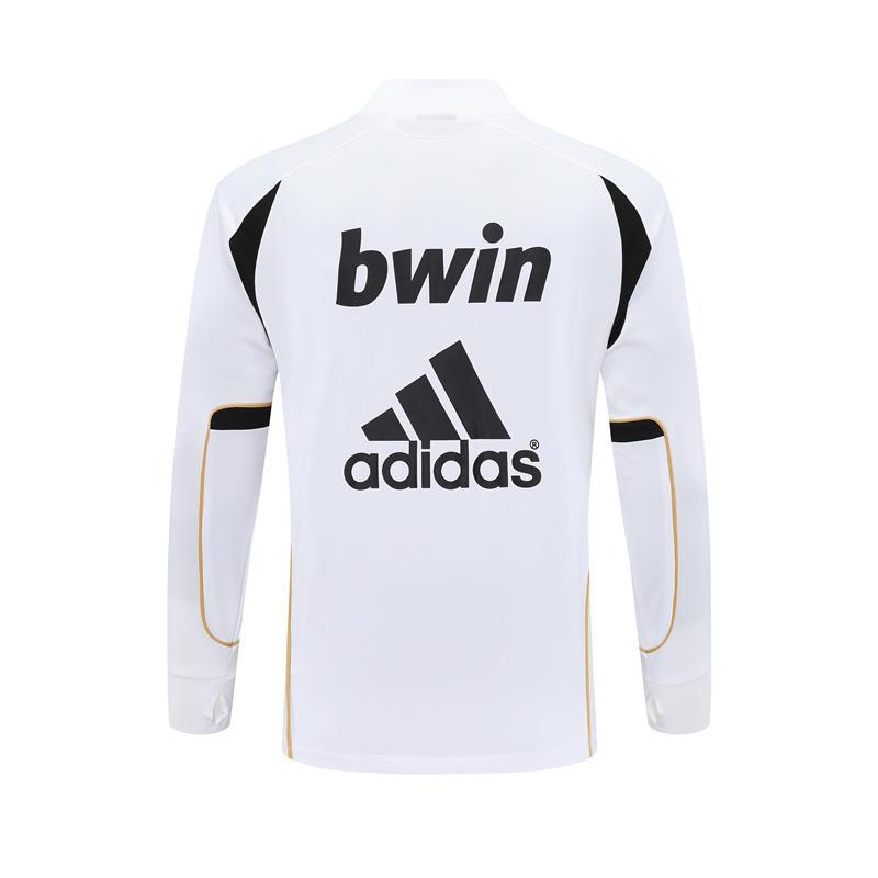 Retro 11/12 Real Madrid White Half Zipper Jacket