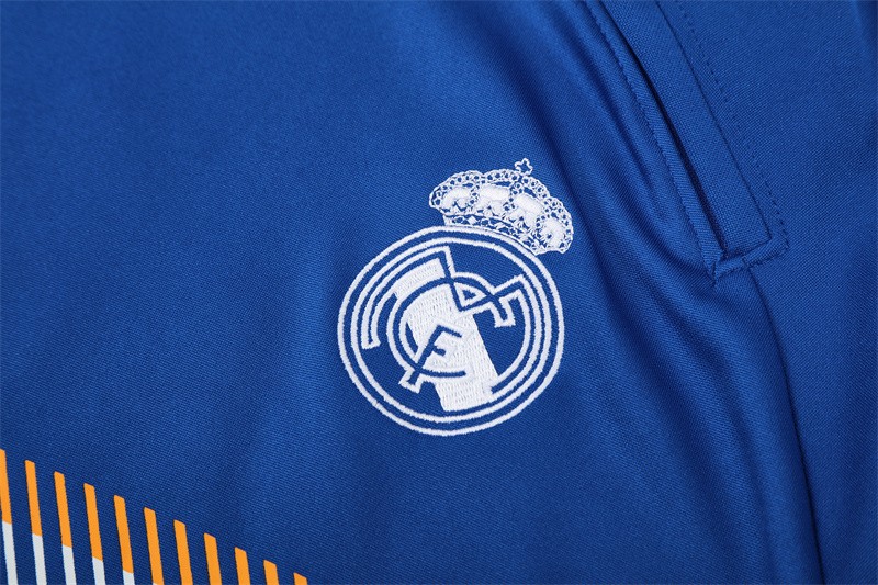 Retro 13/14 Real Madrid Color Blue Half Zipper Jacket