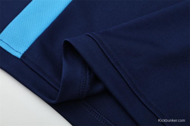 Retro 03/04 Real Madrid Royal Blue Half Zipper Jacket