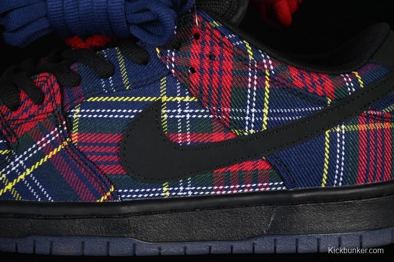 Nike SB Dunk Low Nardwuar Collaboration Scottish Plaid Low-Top Casual Skate Shoes - II1493-600