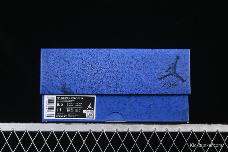 Nike Nigel Sylvester x Air Jordan 4 Retro Blue Collaboration Basketball Shoes - HF4340-400