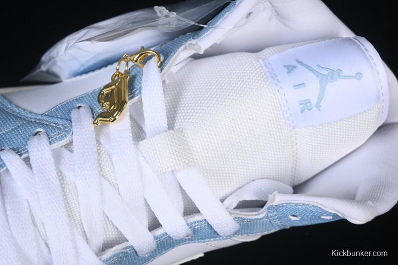 Nike Air Jordan 1 Mid Retro Denim Blue Casual Sneakers - HQ2005-100