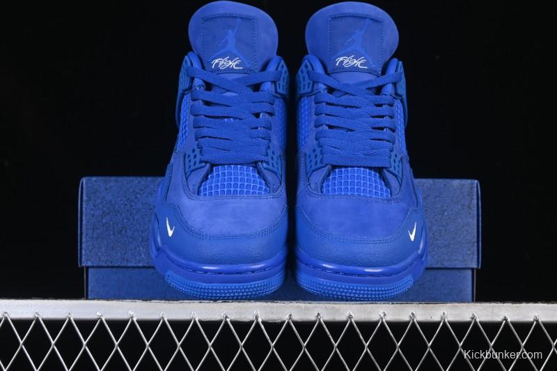Nike Nigel Sylvester x Air Jordan 4 Retro Blue Collaboration Basketball Shoes - HF4340-400