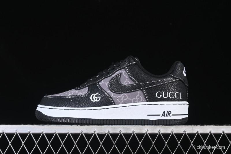Nike Air Force 1 '07 Low Gucci Collaboration Litchi Grain Print Casual Sneakers - AH8462-002