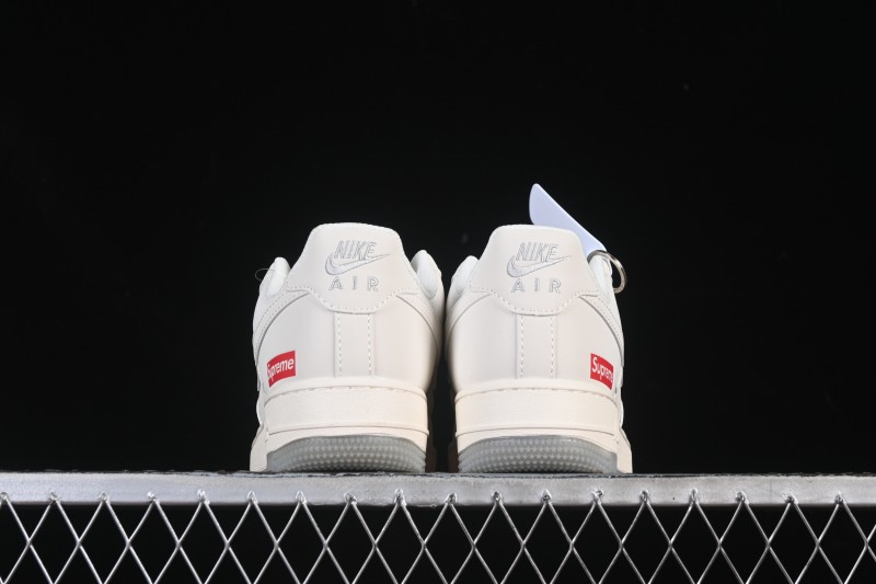 Nike Air Force 1 '07 Low Supreme Collaboration Beige Grey Crystal Sole Casual Sneakers - XX3168-178