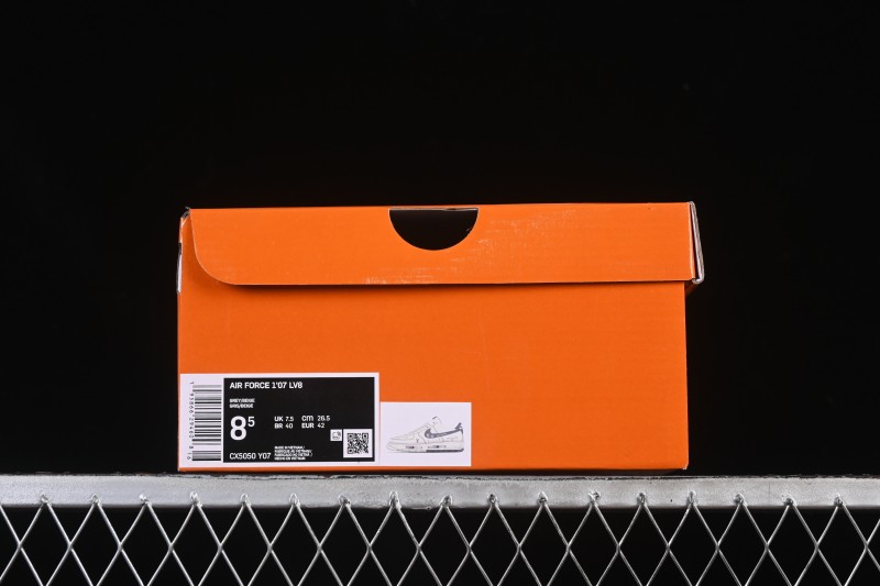 Nike Air Force 1'07 Low LV Collaboration Dual-Tone Gray Graffiti Casual Sneakers - CX5050-Y07