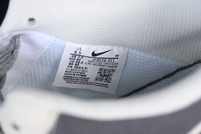 Nike Air Force 1'07 Low Stussy Collaboration Light Gray Canvas Casual Sneakers - JP8028-011