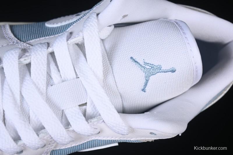 Nike Air Jordan 1 Low Denim Worn Blue Retro Basketball Shoes - HQ2004-400