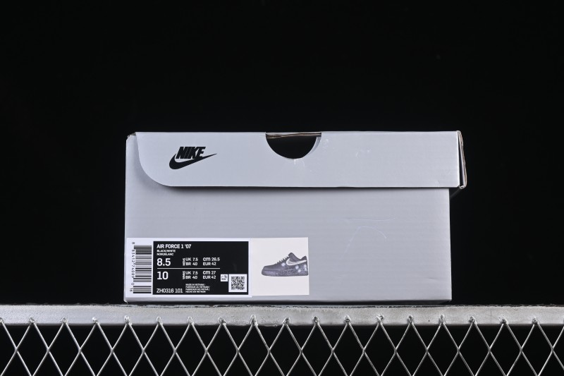 Nike Air Force 1'07 Low Two-Dimensional Theme Black Space Casual Sneakers - ZH0316-101