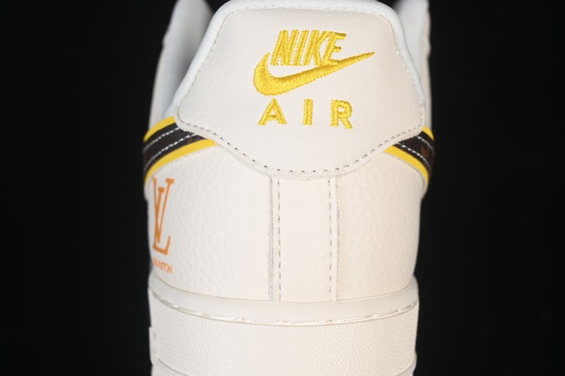 Nike Air Force 1 '07 Low LV Collaboration Beige Brown Patchwork Casual Sneakers - DD1982-302