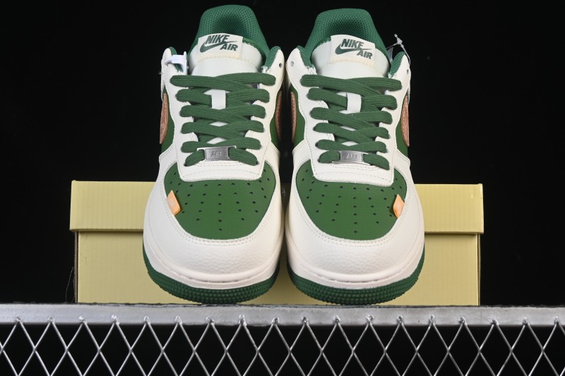Nike Air Force 1 '07 Low Stone Island Collaboration Beige Green Floral Casual Sneakers - JP8028-010