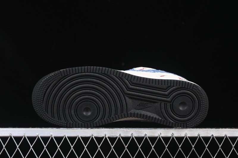 Nike Air Force 1 '07 Low Levi's Collaboration Light Blue Denim Four Swoosh Casual Sneakers - QW5606-261