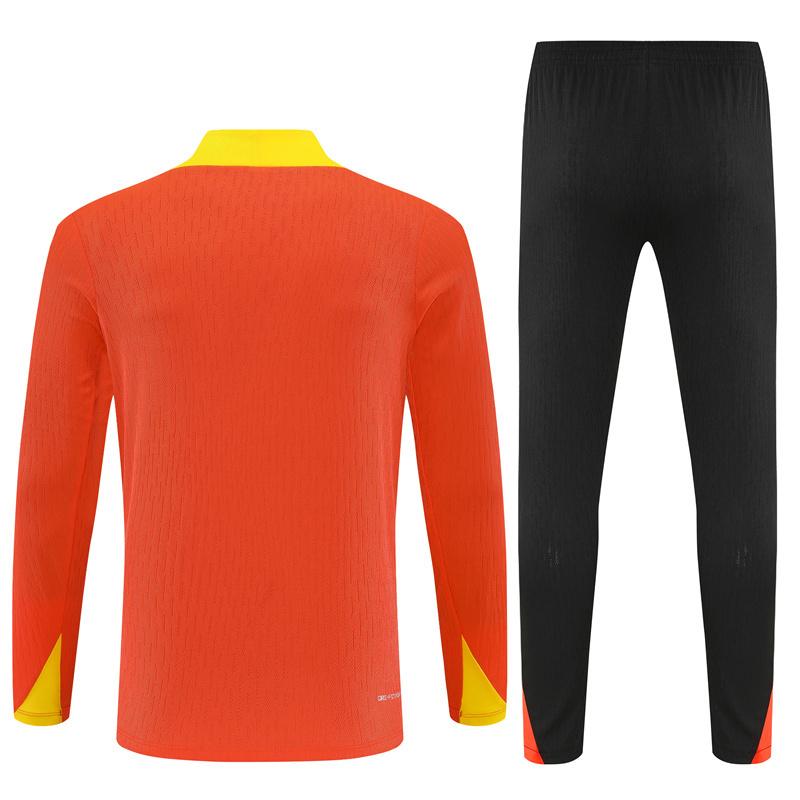 Player Version 25/26 Brazil Orange Half Zipper Jacket+Long Pants