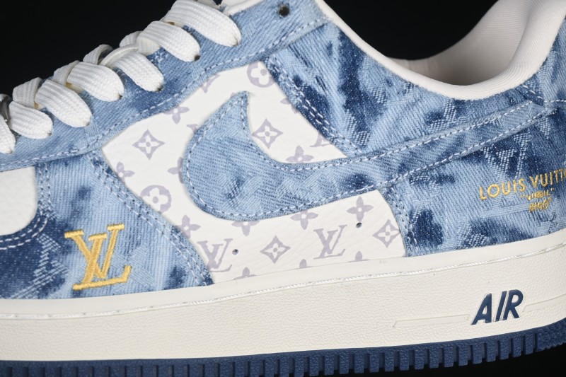 Nike Air Force 1 '07 Low LV Collaboration Denim Blue Casual Sneakers - YF9511-818