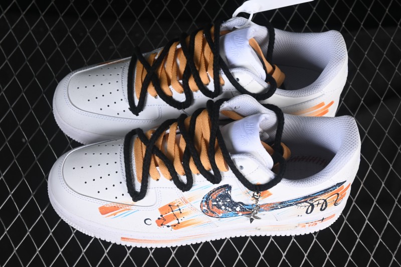 Nike Air Force 1 '07 Low Hand-Painted Zodiac Scorpio Canvas Sneakers - 10241122