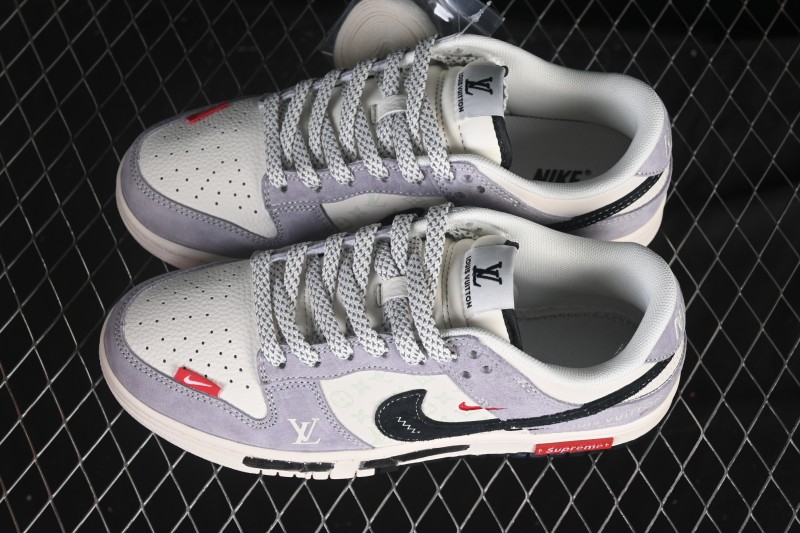 Nike SB Dunk Low LV Collaboration Graffiti Dual-Tone Custom Low-Top Skateboarding Shoes - CX5050-Y18